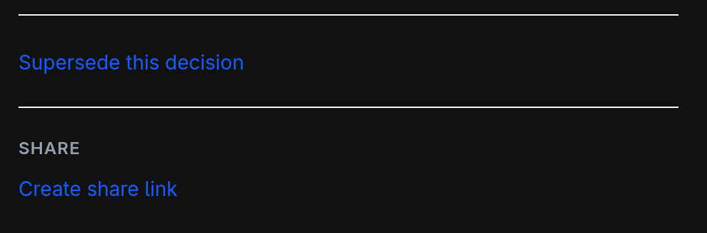 Search results with a share link modal